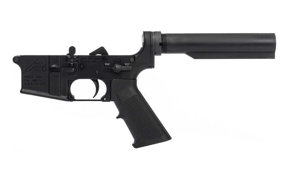 Aero Precision AR-15 Carbine Complete Lower Receiver w/ A2 Grip, No Stock - Black
