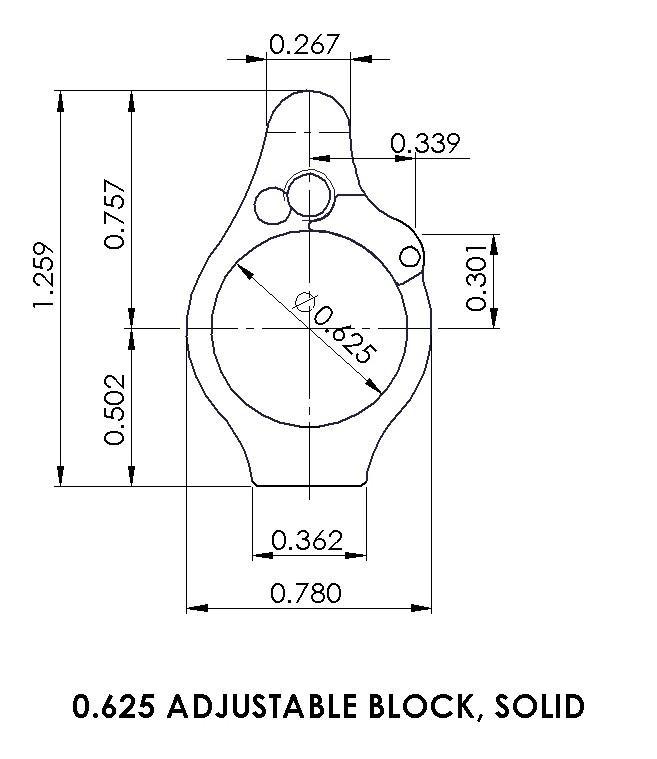 Superlative Arms .625 Adjustable Gas Block - Solid - Melonited