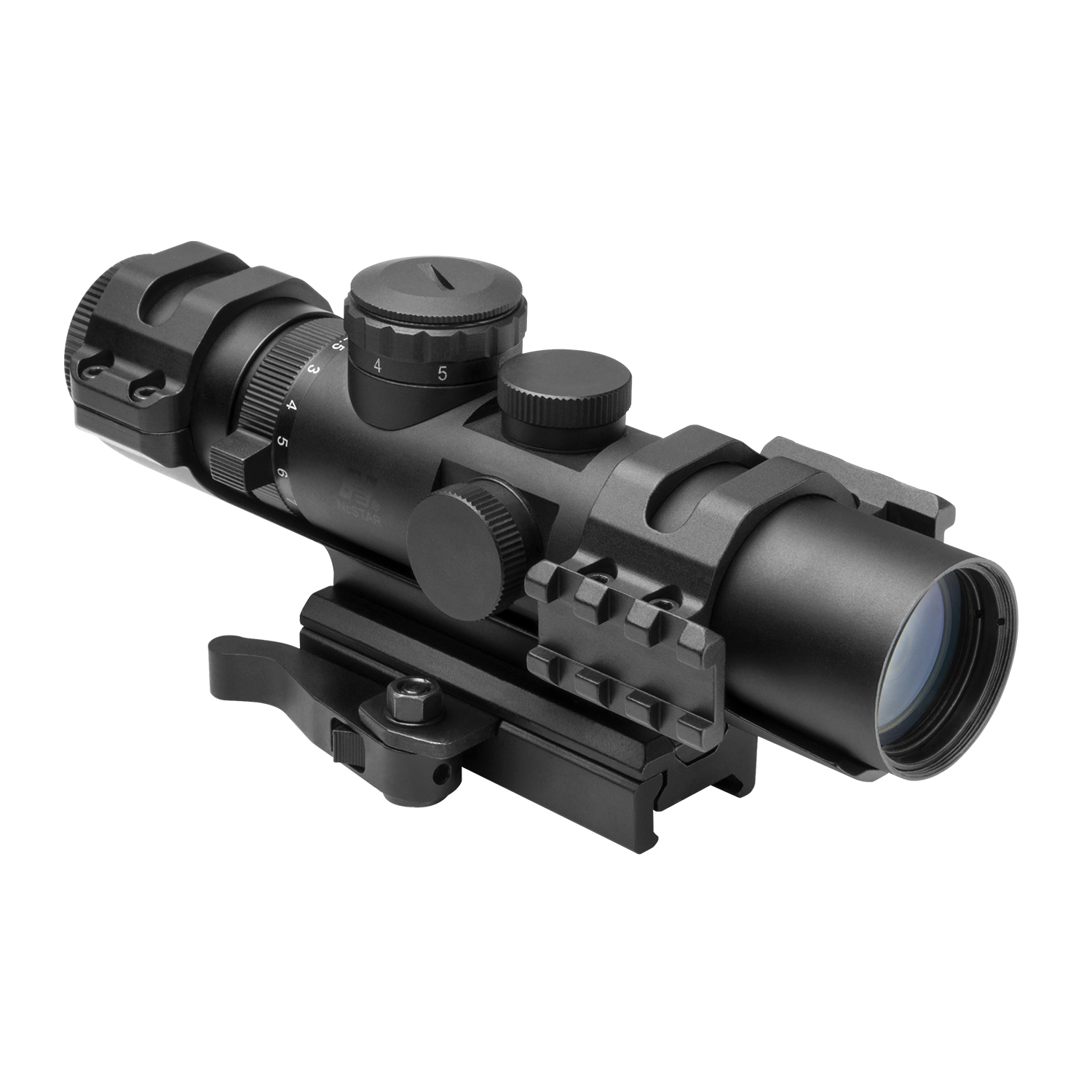 NcSTAR XRS Series 2-7x32 Scope w/ Modular Upper Scope Rings &amp; Convertible Base Mount