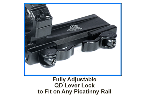 Leapers UTG Integral 1" Offset QD Ring Mount, 2 Top Slots, 100mmBase