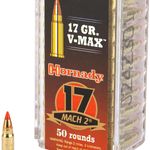 Hornady Varmint Express 17 Hornady Mach 2 17 Grain V-Max, 50 Round Box