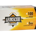 Armscor 50444 Pistol 9mm Luger 115 gr Full Metal Jacket (FMJ) 100 Bx