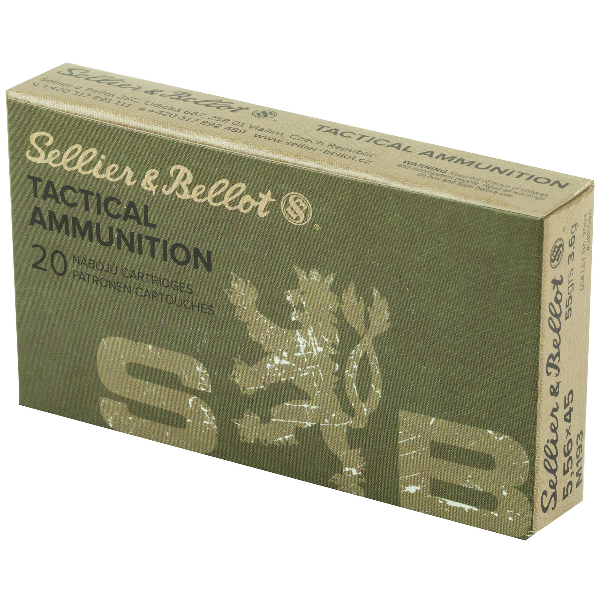 Sellier & Bellot Sellier & Bellot 556 NATO 55Gr Rifle Full Metal Jacket Rifle Ammo - 20 Rounds