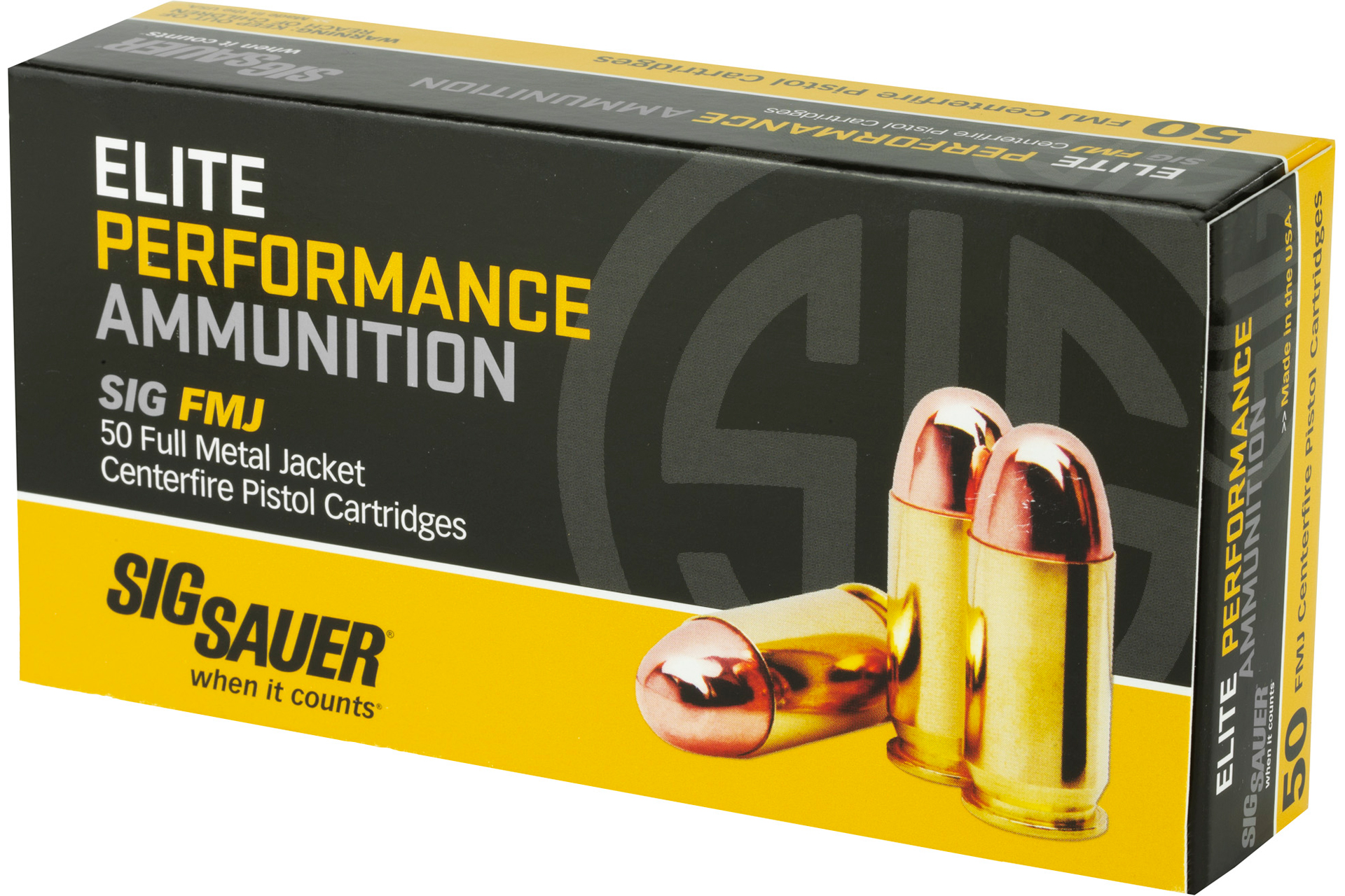 SIG Sauer SIG Sauer Elite Performance Ball 40 S&W 180 Grain Full Metal Jacket Handgun Ammo - 50 Rounds