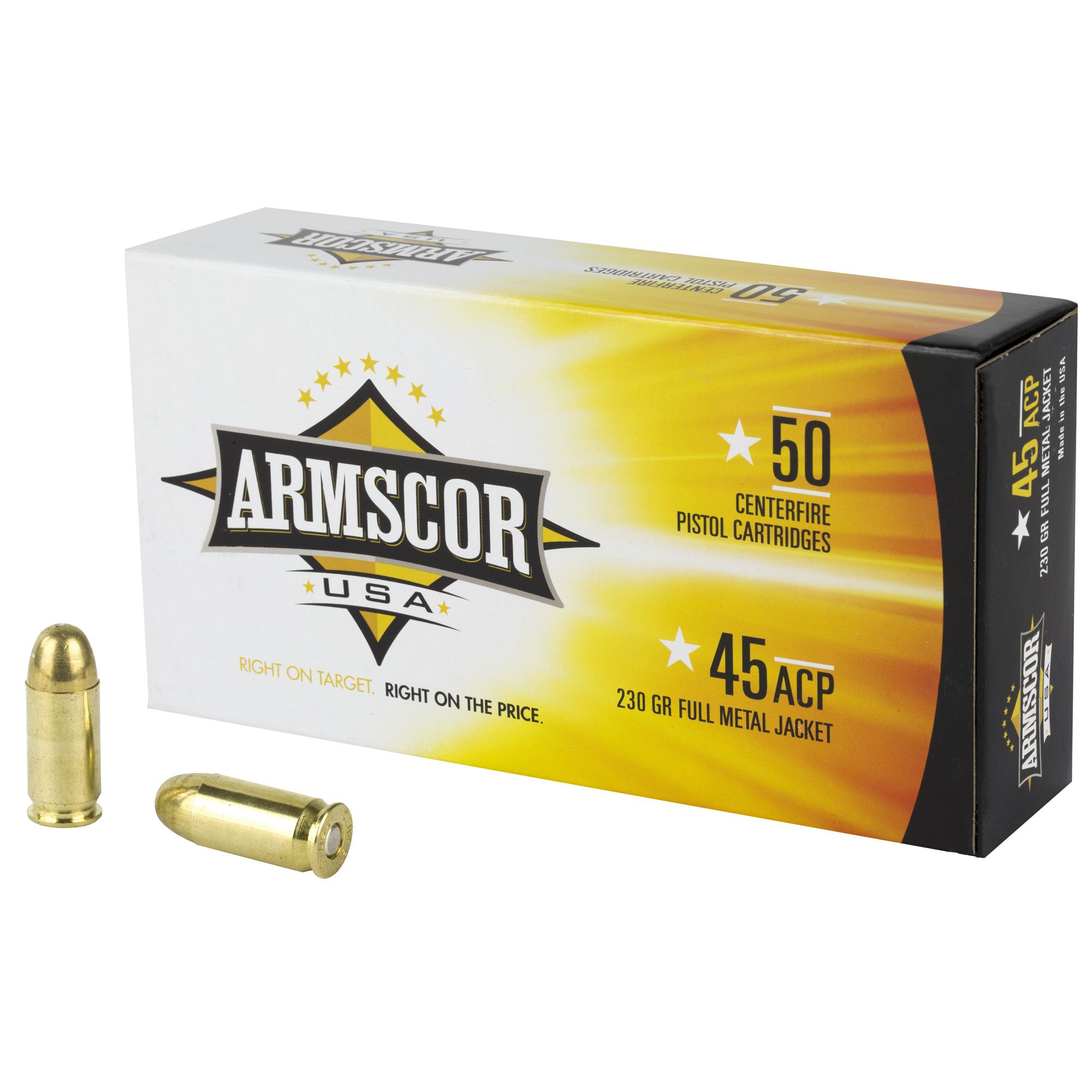 Armscor 45 ACP 230 Grain Full Metal Jacket, 50 Round Box
