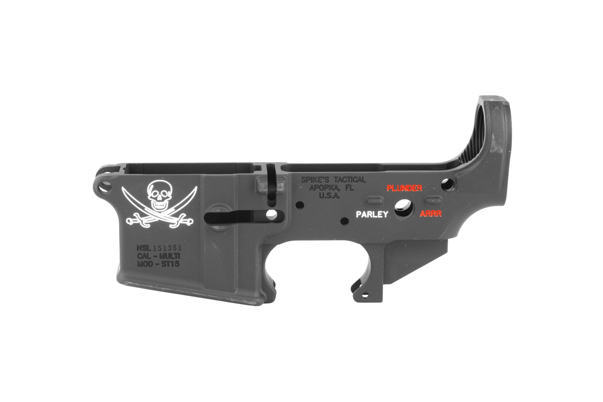 Spike's Tactical Calico Jack Stripped AR-15 Lower Receiver - Color Filled