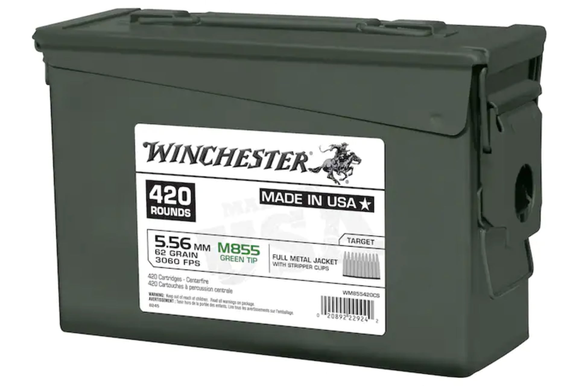 winchester 5.56 NATO 62gr FMJ – 420rd