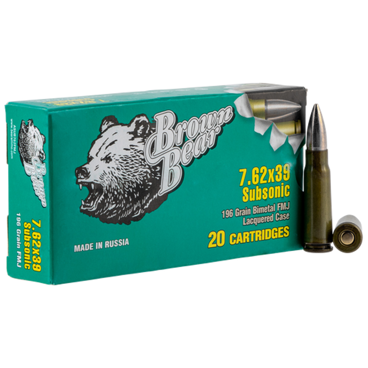 7.62x39 196gr SUBSONIC – 20rd