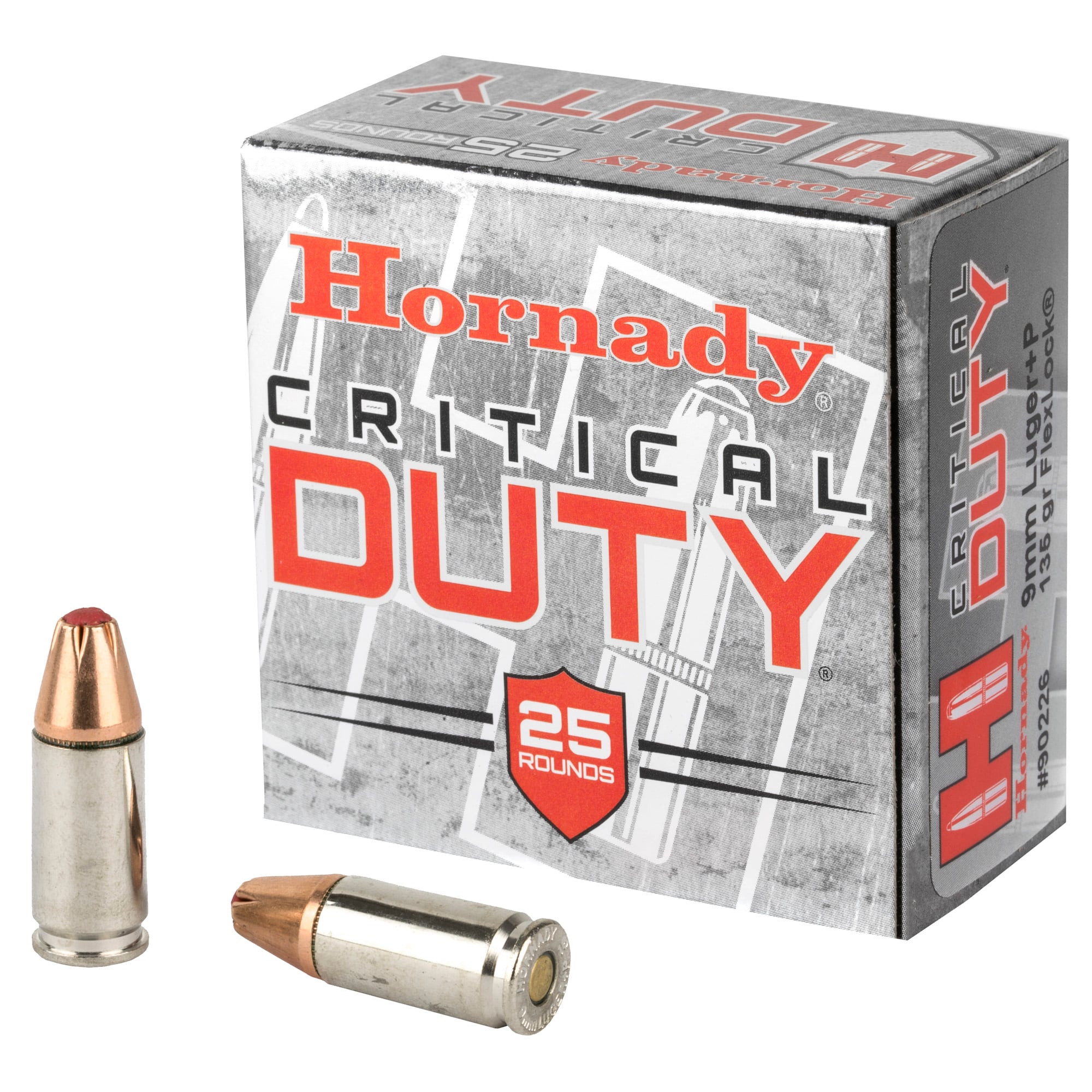 Hornady Hornady Critical Duty 9MM +P 135 Grain FlexLock Duty Handgun Ammo - 25 Rounds