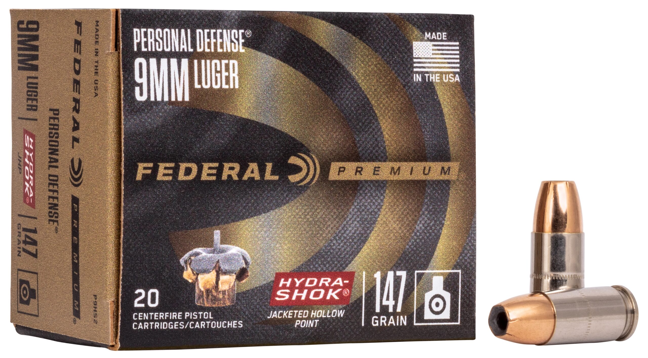 Federal 9mm Luger 147gr HYDRA-SHOK – 20rd