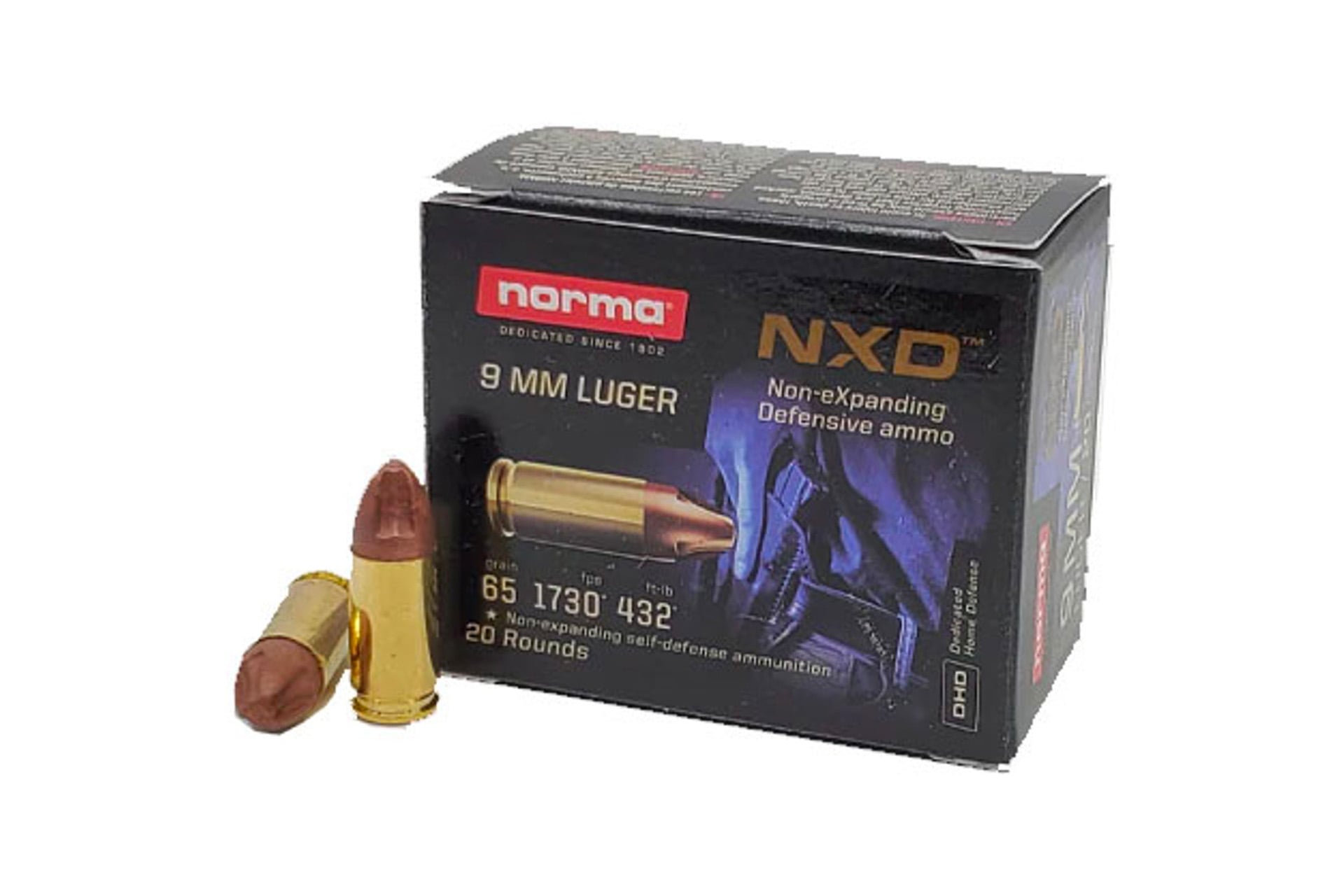 Norma NORMA NXD Self-Defense 9mm 65gr Handgun Ammo - 20 Rounds