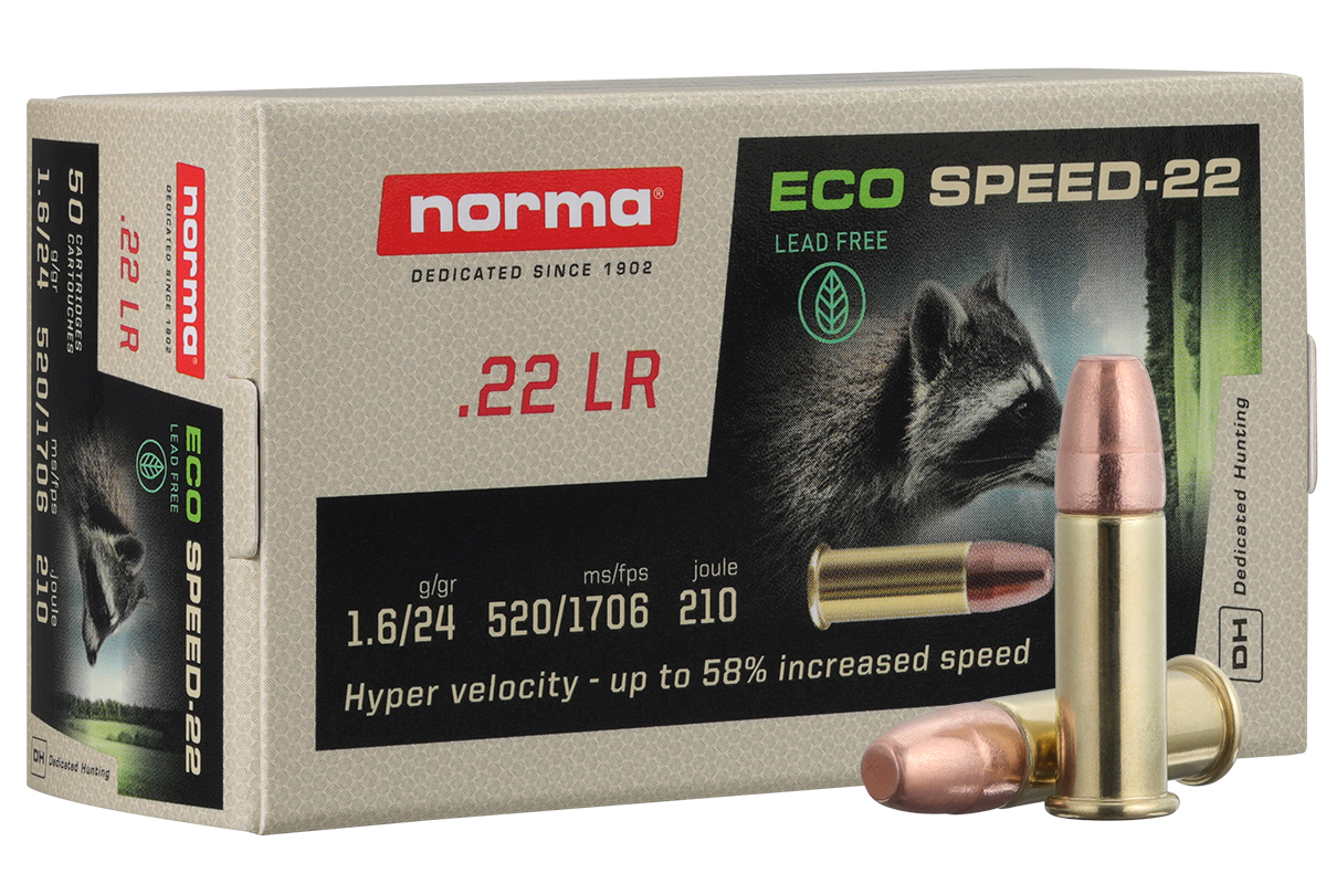 Norma NORMA ECOSPEED .22 LR 24 GR LEAD FREE Rimfire Ammo - 50 Rounds