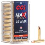 CCI Maxi-Mag 22WMR 40 Grain Total Metal Jacket 50 Rd Bx
