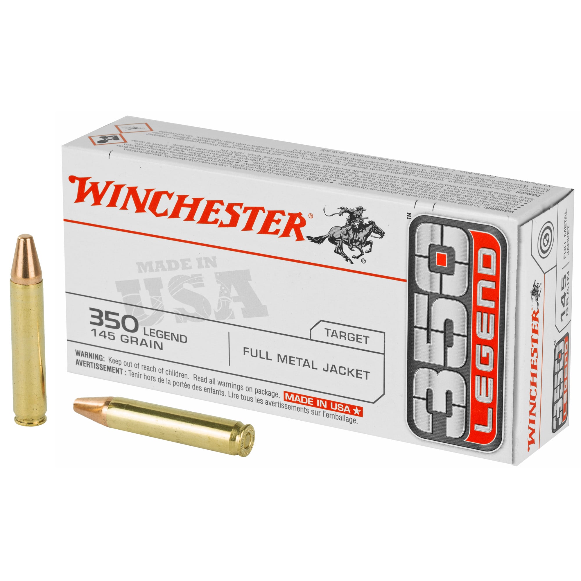 Winchester WIN USA 350 LEGEND 145GR FMJ Handgun Ammo - 20 Rounds