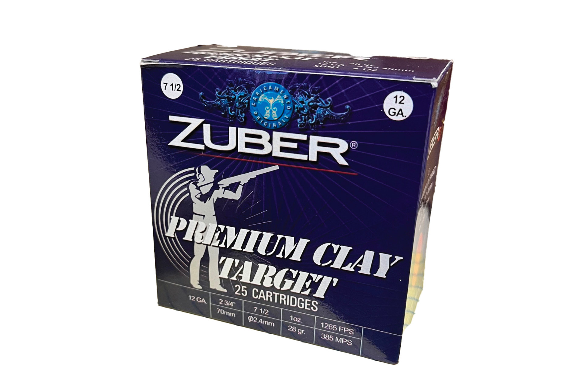 Zuber Premium Clay 12GA 1.75″ 1OZ #7.5 Shotgun Ammunition Shotgun Ammo – 25 Rounds