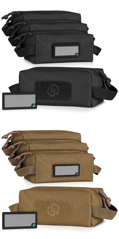 Savior Equipment 4-PACK Loose Soft Accessories Carrier, 9"x4"x4" w/ 8 Writeable Patches