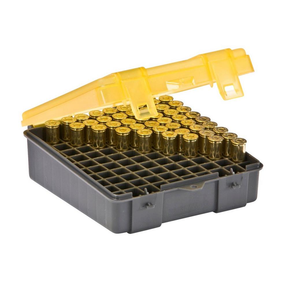 Plano 122500 Handgun Ammo Case - .38 Special, Dark Gray/Transparent Amber