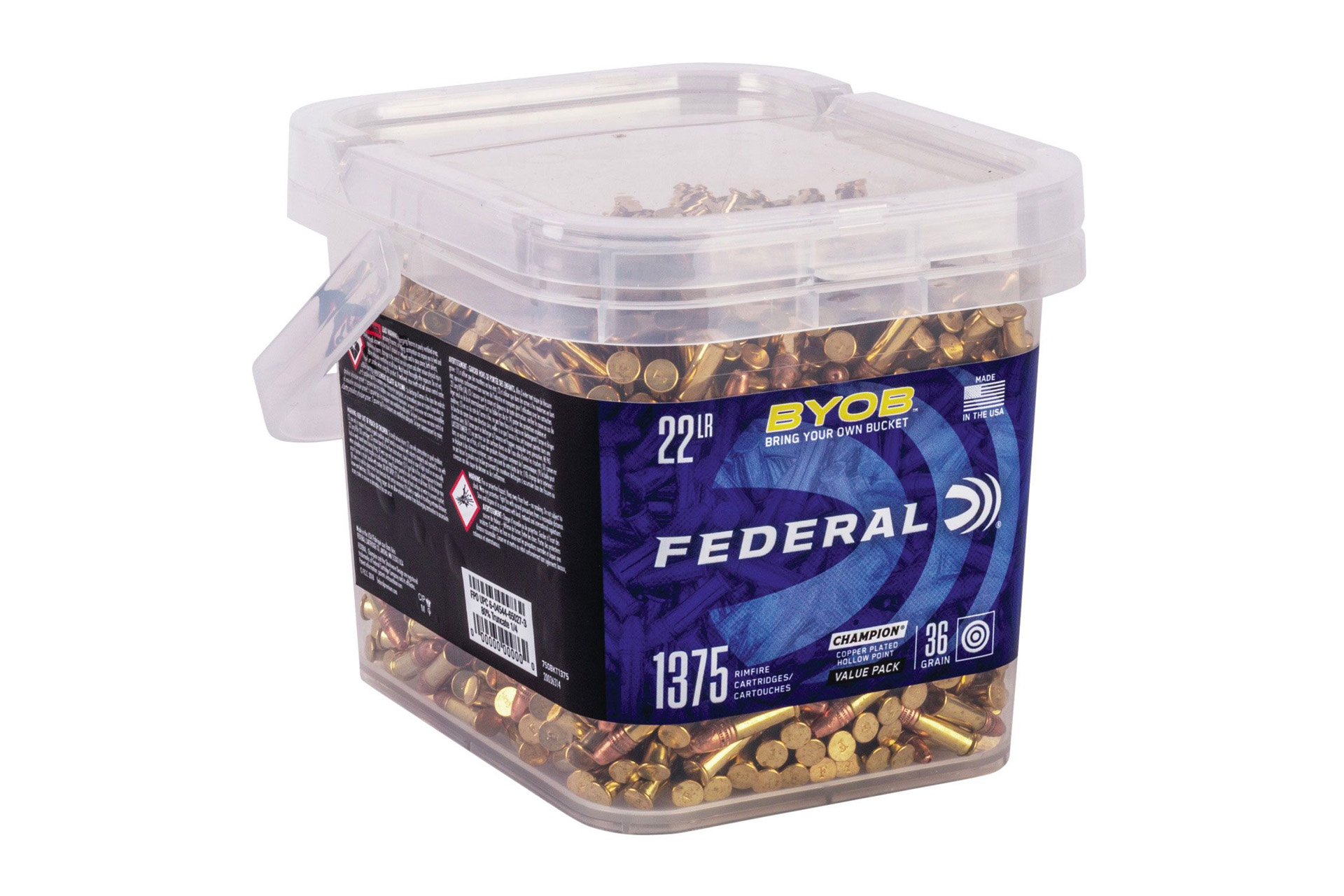 Federal Federal Ammunition BYOB 36 gr Copper-Plated Hollow Point .22LR ammo Rimfire Ammo - 1375 Rounds