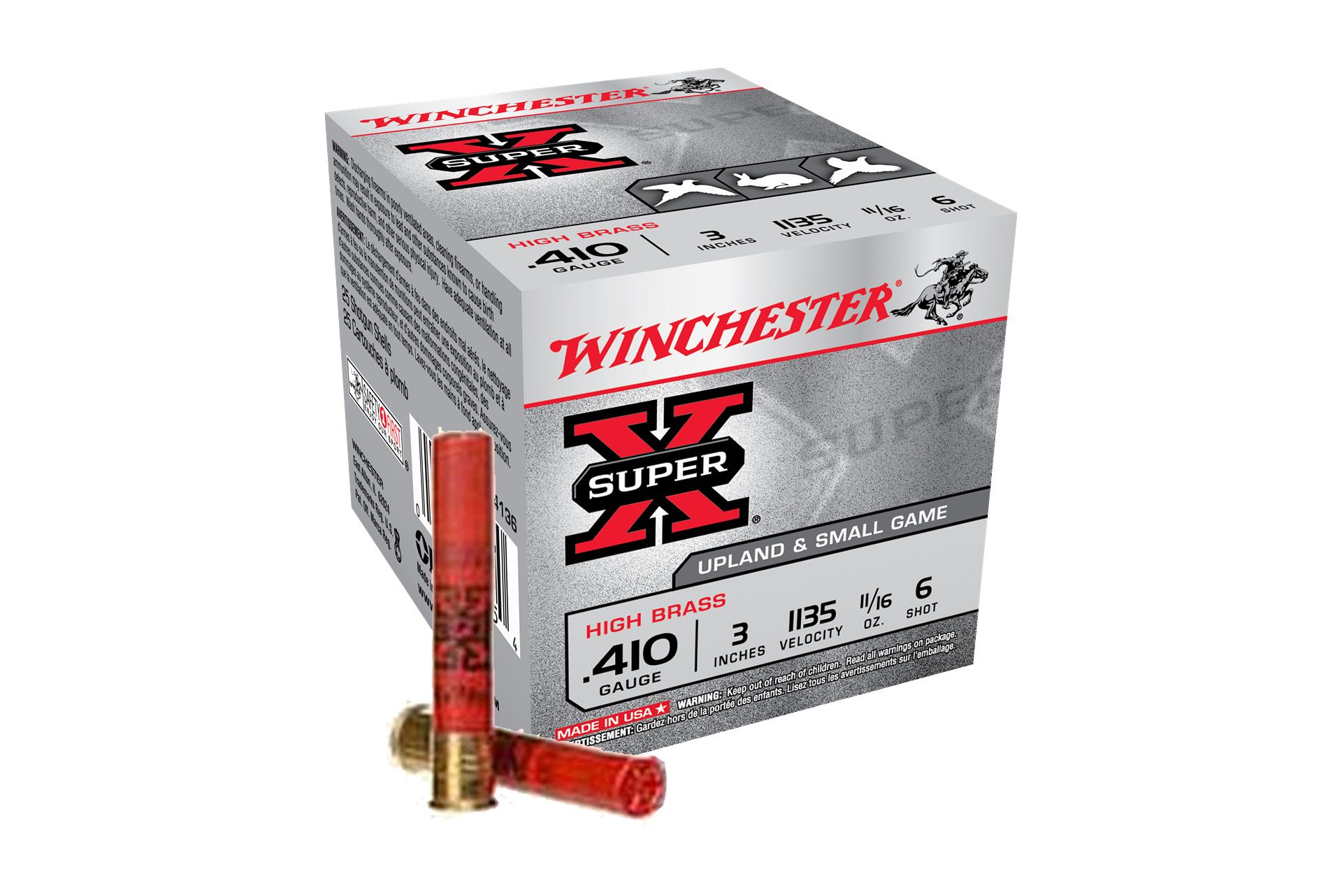 Winchester Super X 410-Gauge Shotgun Shells, High Brass #6, 25-Ct