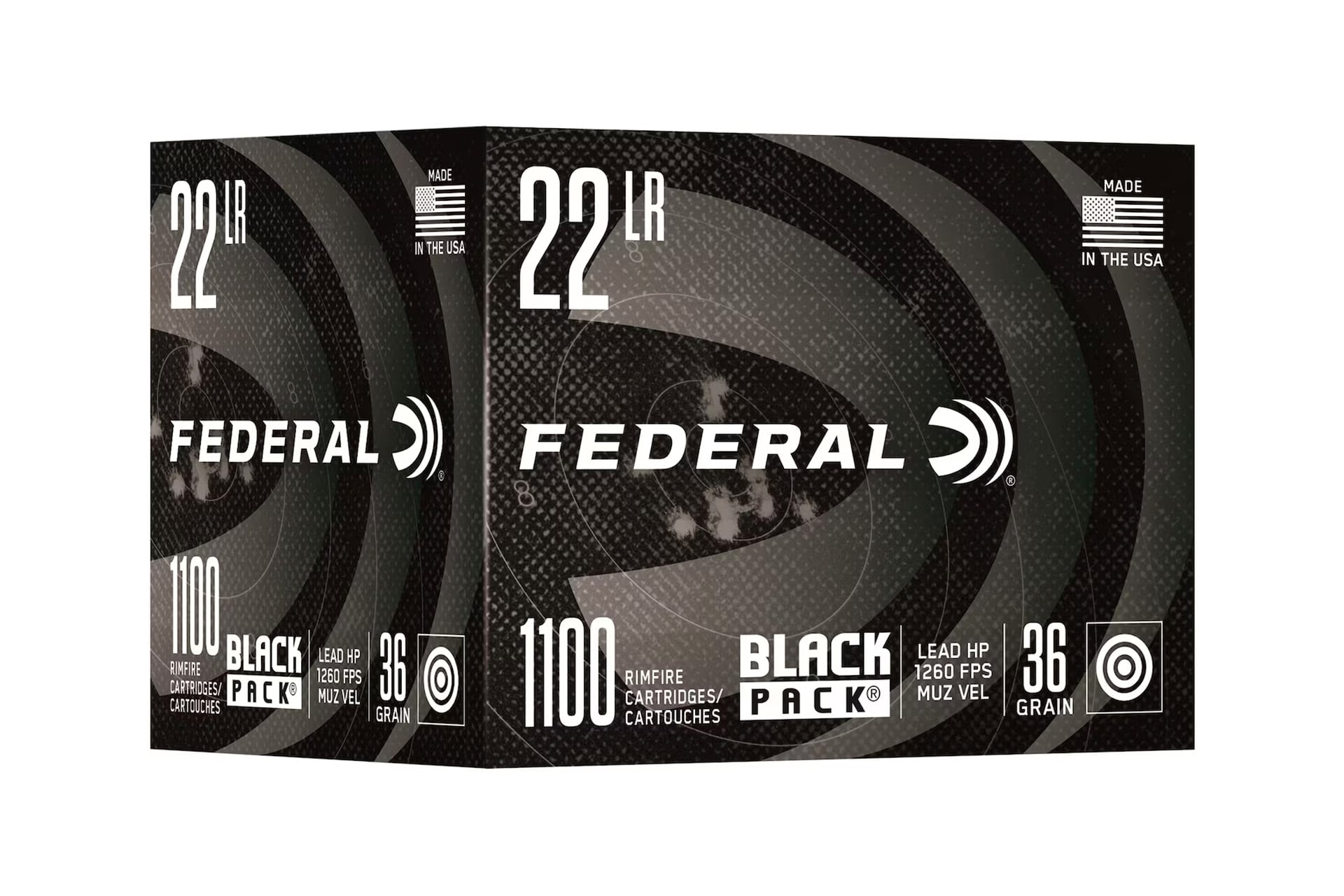 Federal Ammunition Federal Black Pack 22LR 36gr Lead Hollow Point Ammo - Rimfire Ammo - 1100 Rounds