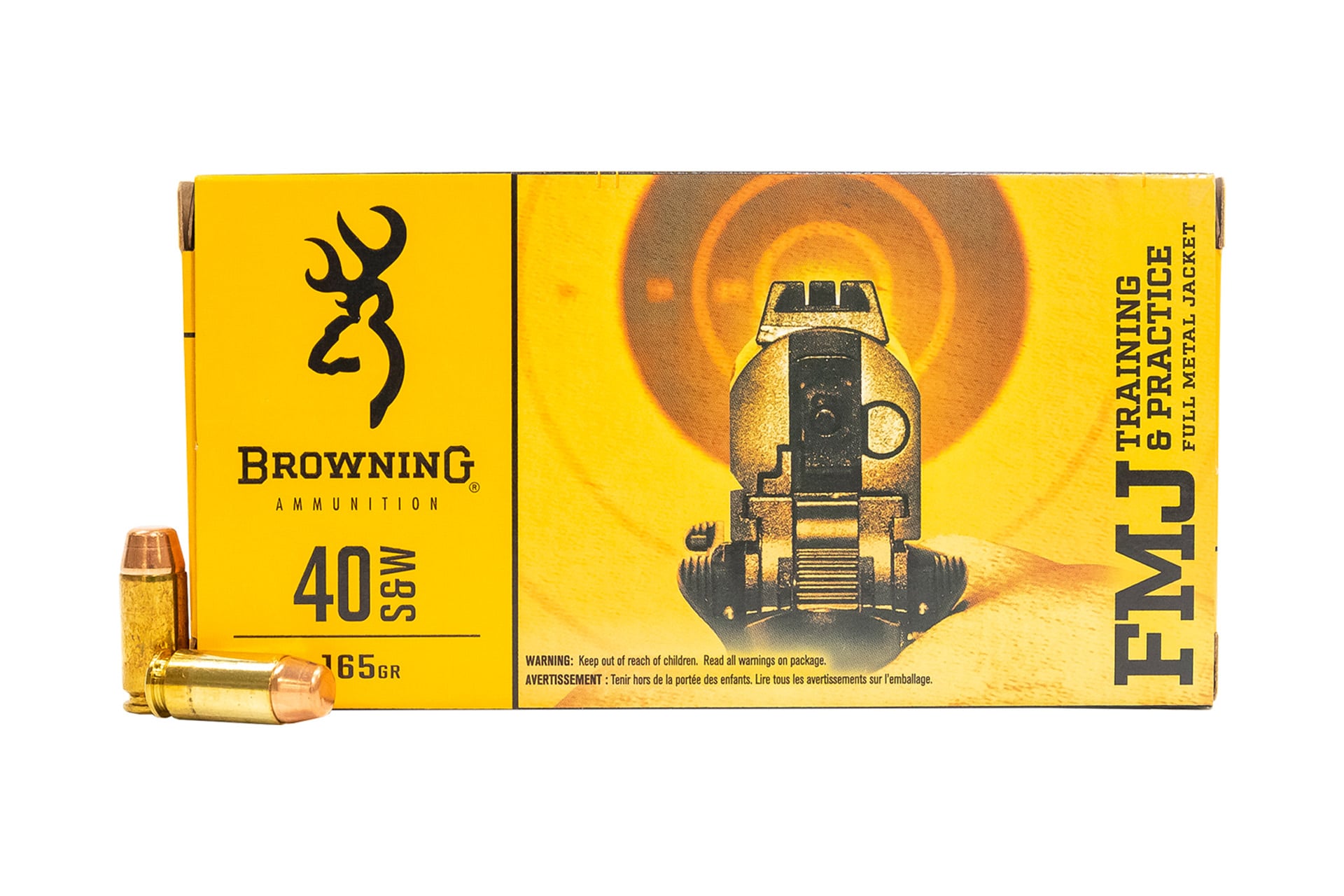 Browning Browning 40 S&W Training & Practice B191800402 165 Grain FMJ Ammo Handgun Ammo - 50 Rounds