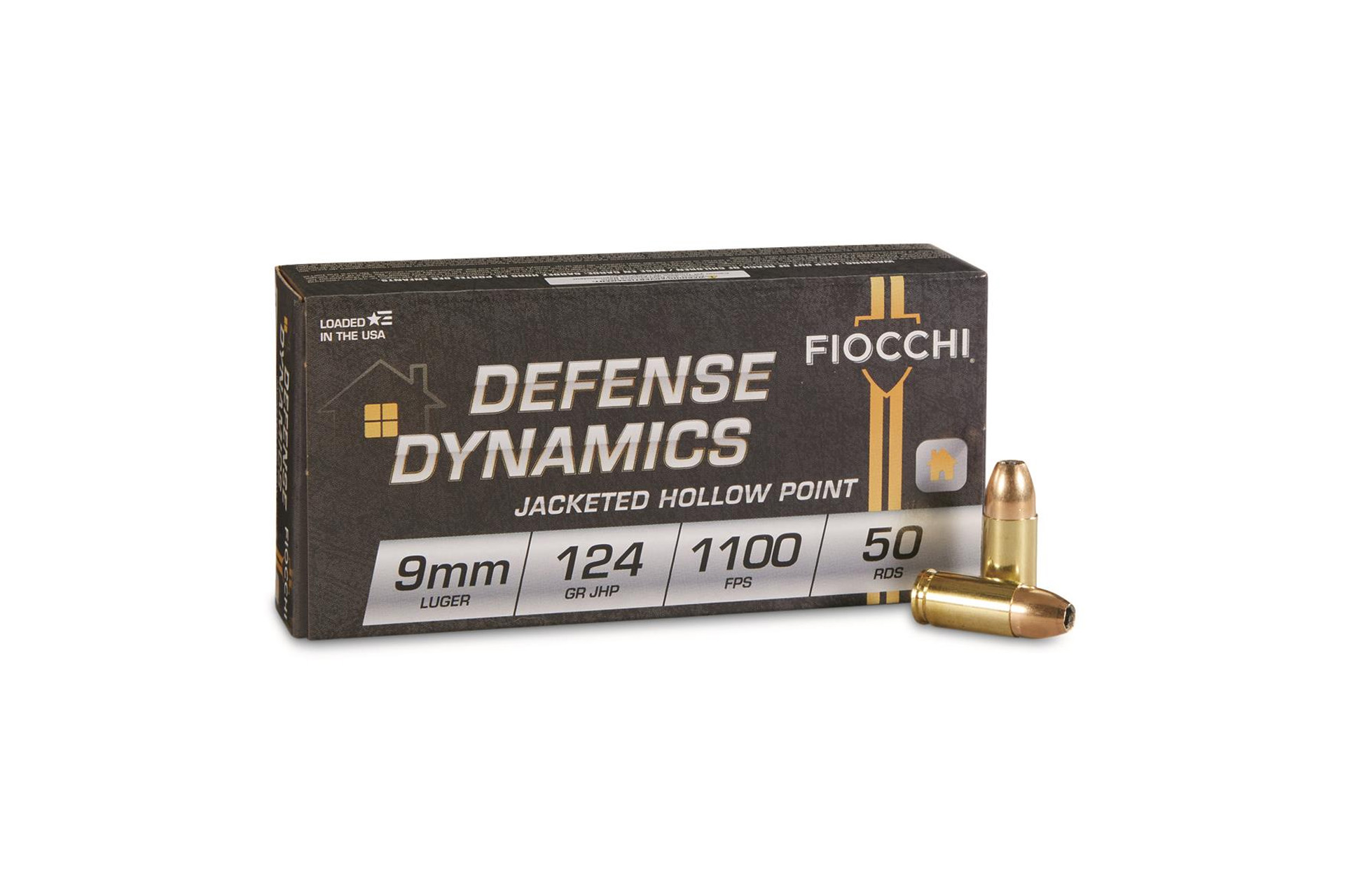 fiocchi 9mm Luger 124gr JHP – 50rd