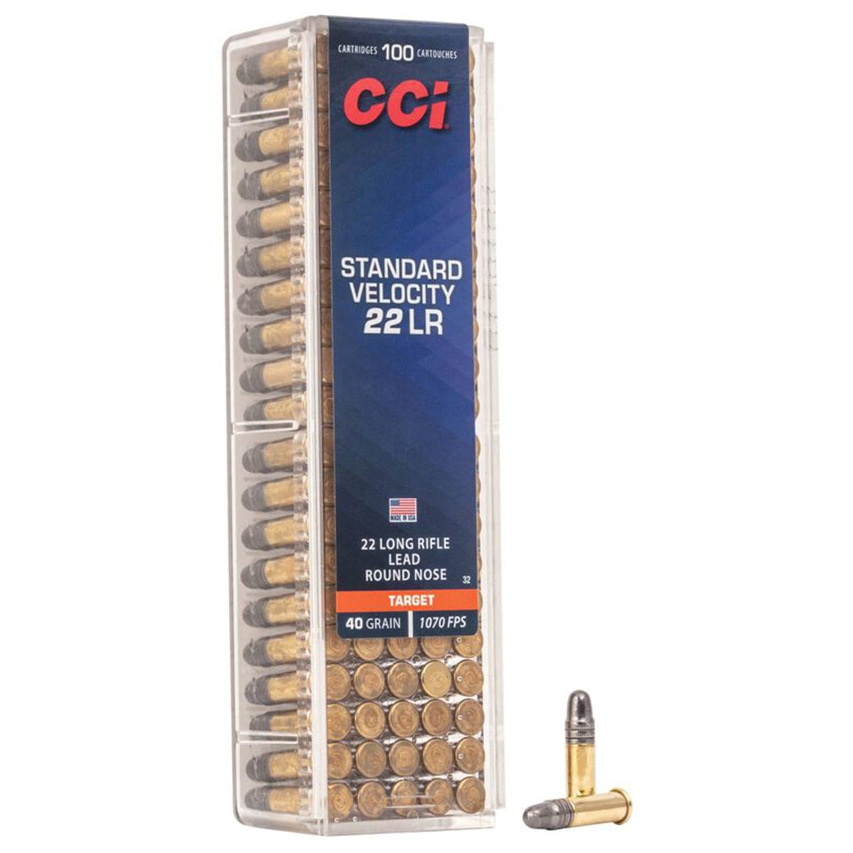 CCI CCI Standard Velocity 22LR 40 Grain Lead Round Nose Rimfire Ammo - 100 Rounds
