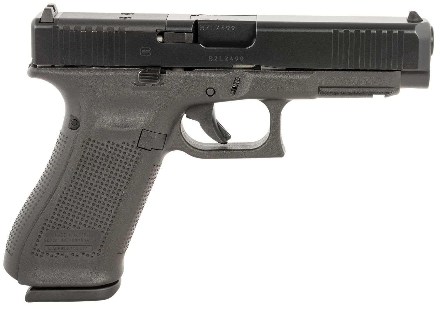 Glock PA475S203MOS G47 Gen5 Full Size 4.49" 9mm Luger 17+1Rd, Black nDLC MOS Cut/Serrated Slide, Poly Frame, Ambidextrous