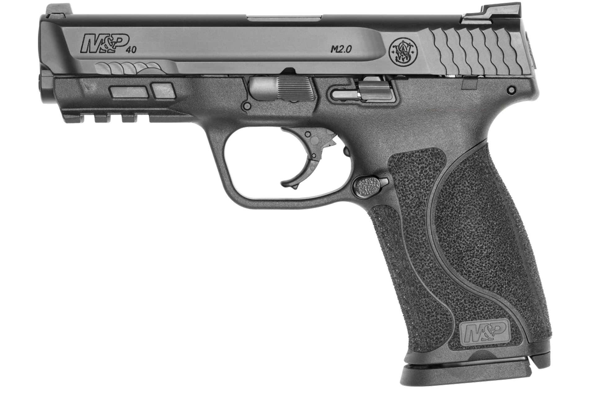 S&W M&P 40 M2.0 15 Rounds Black No Thumb Safety 40 S&W Pistol - Blue/Black, 4.25" Barrel, 15+1 Rounds, 3-Dot Sights