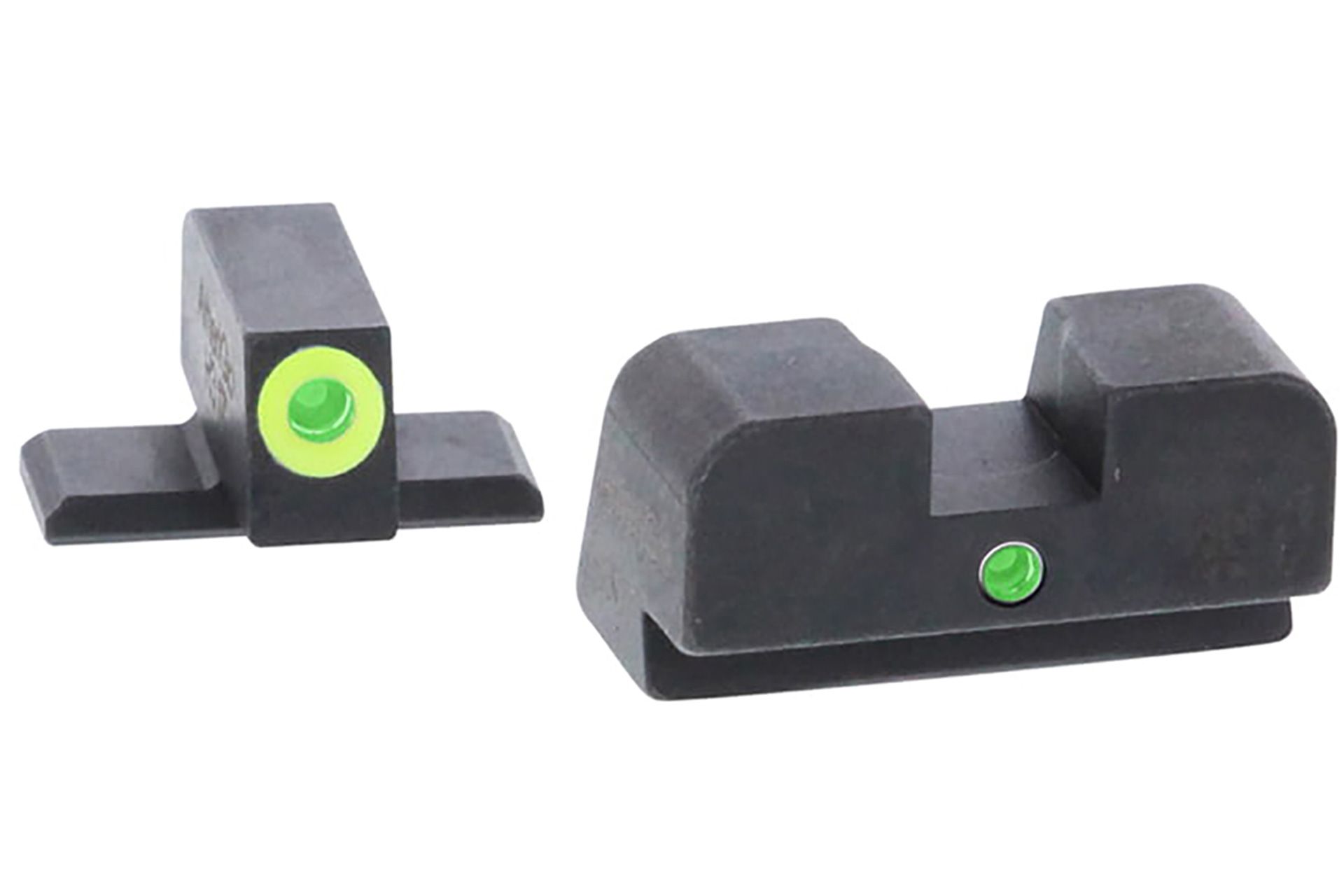 AmeriGlo XD301 i-Dot Night Sight 3-Dot Tritium Green with LumiGreen Outline Front, Green Rear Black Frame for Springfield XD-S,XD,XD-E,XD-M