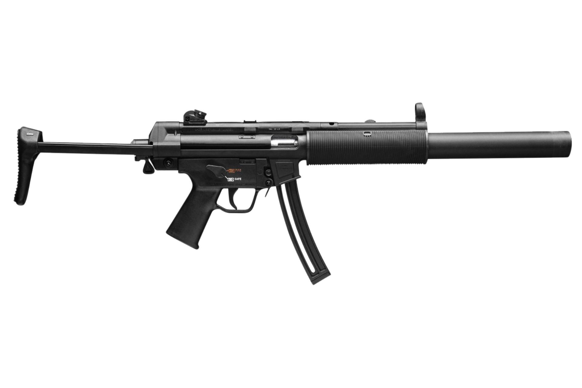 HK 81000468 MP5 22 LR 10+1, 16.10" Black Barrel, Black Retractable Stock & Grip