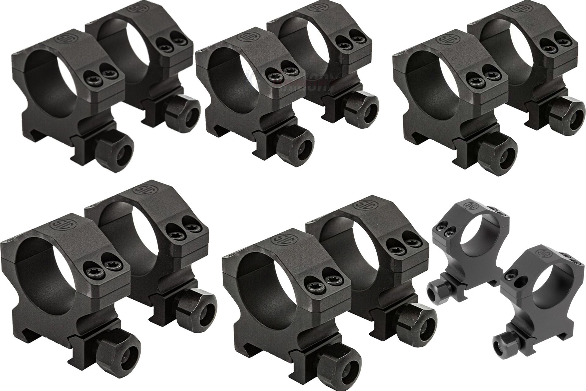 SIG Sauer Alpha1 Scope Rings Profile Alum Sig Hunting Complete Set Matte Blk