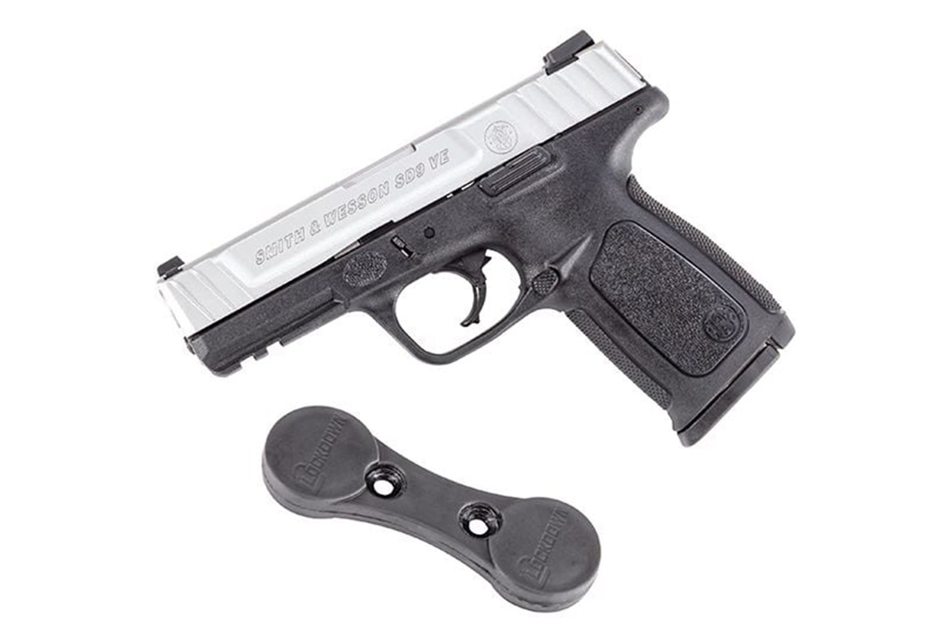 Smith & Wesson SD9 VE Magnet Bundle 9mm Pistol - Stainless/Silver, 16 Rounds, Polymer Grips, 3-Dot Sights