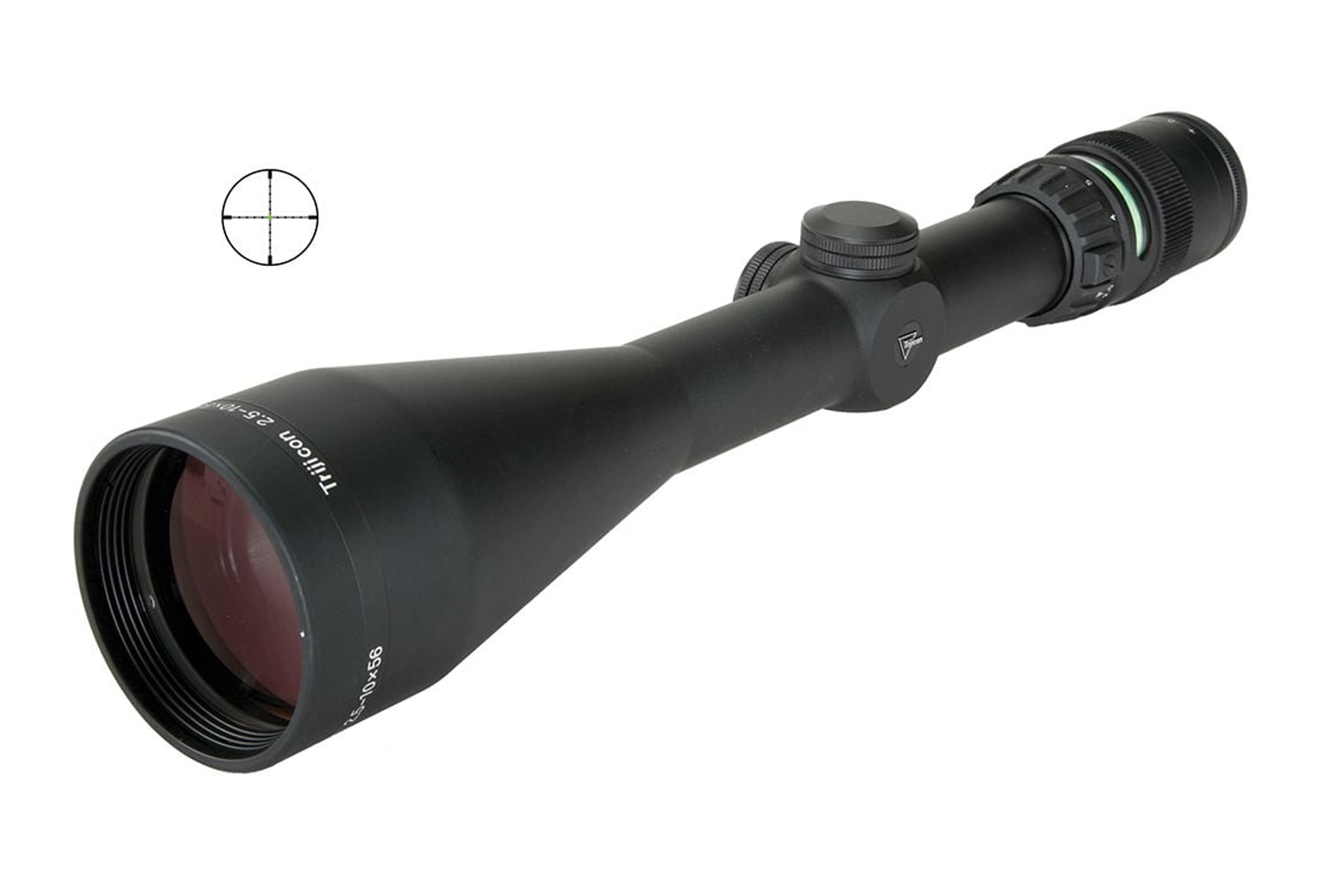 Trijicon 200028 AccuPoint 2.5-10x56 30mm SFP Green Dot Riflescope - Mil-Dot Crosshair w/ Green Dot