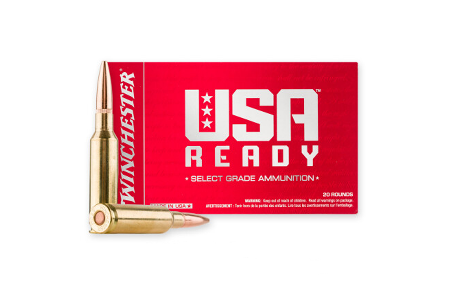 Winchester Ammo USA Ready 6.5 Creedmoor 140 gr Open Tip Brass Casing ...