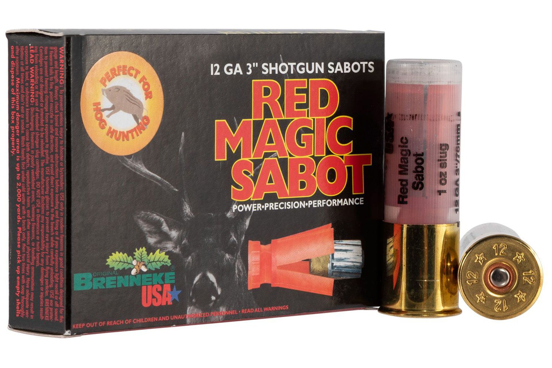 Brenneke SL123RMS Red Magic Sabot 12 Gauge 3" 1 oz Sabot Slug Shot Shotgun Ammo - 5 Rounds