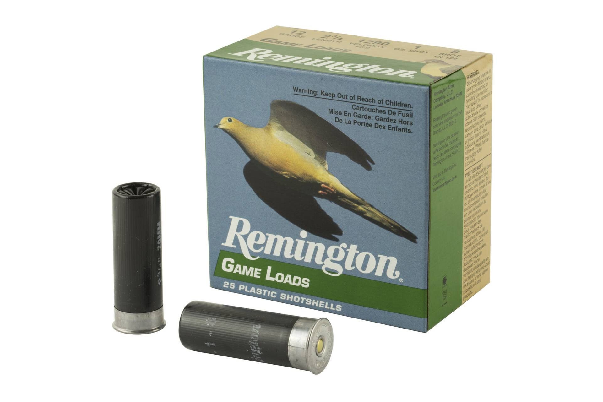 Remington Game Load 12 Gauge 2.75" #8 3.25 Dr 1 oz. Shotgun Ammo - 25 Rounds