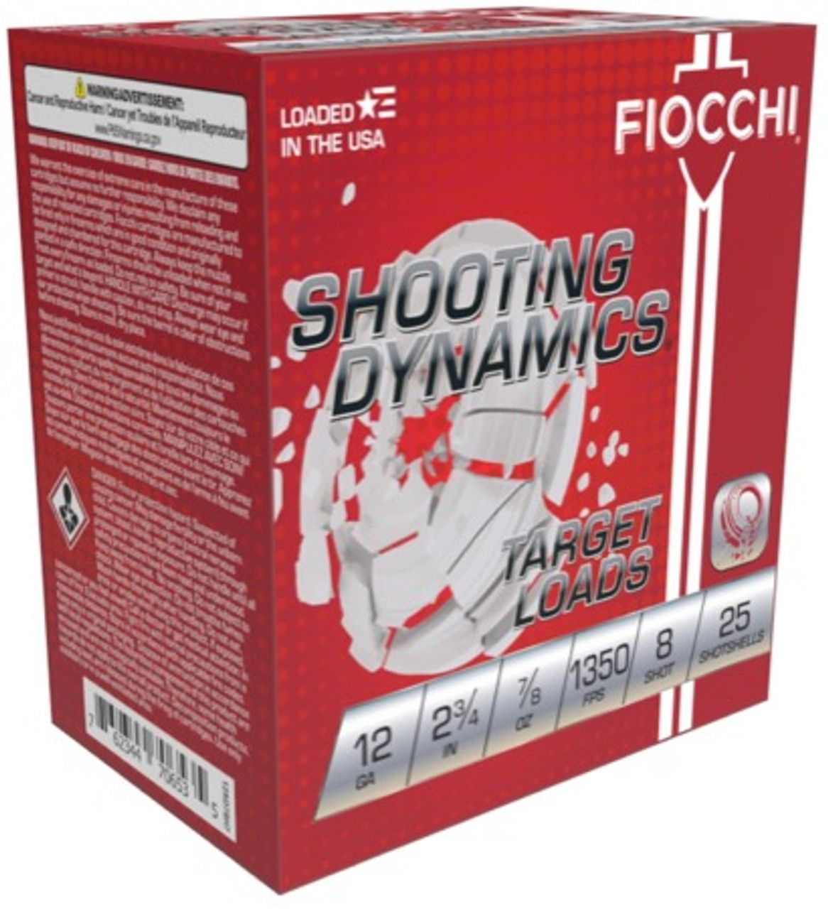 Fiocchi 12SD78H8 Shooting Dynamics Target Load 12 Gauge 2.75" 7/8 oz 8 Shot Shotgun Ammo - 25 Rounds