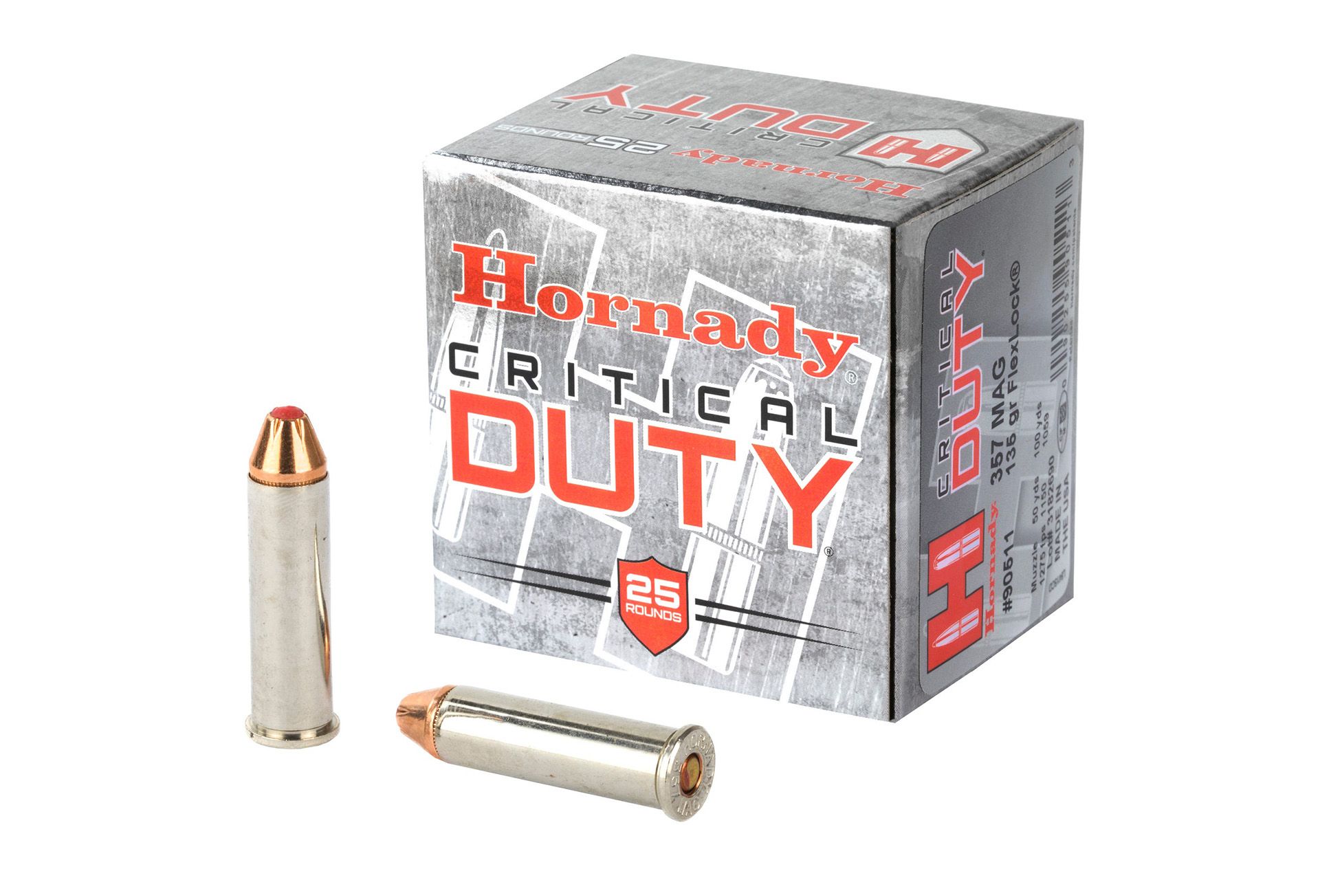 Hornady 90511 Critical Duty 357 Mag 135 gr 1275 fps Hornady FlexLock (FL) 25 Bx/10 Cs