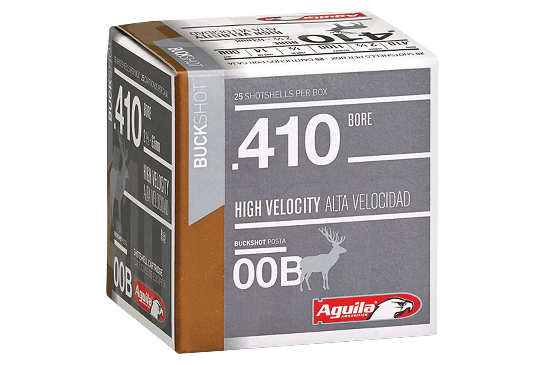 Aguila 1C4100BA Hunting High Velocity 410 Gauge 2.50" 1/2 oz 00 Buck Shot Shotgun Ammo - 25 Rounds