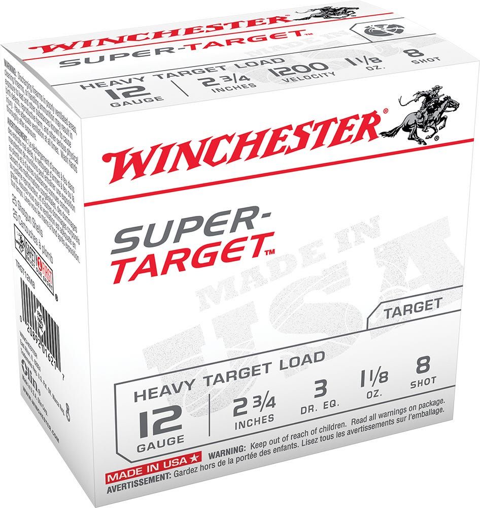 Winchester TRGT12M8 Super-Target Heavy Target 12 Gauge 2.75" 1 1/8 oz 1200 fps 8 Shot Shotgun Ammo - 25 Rounds