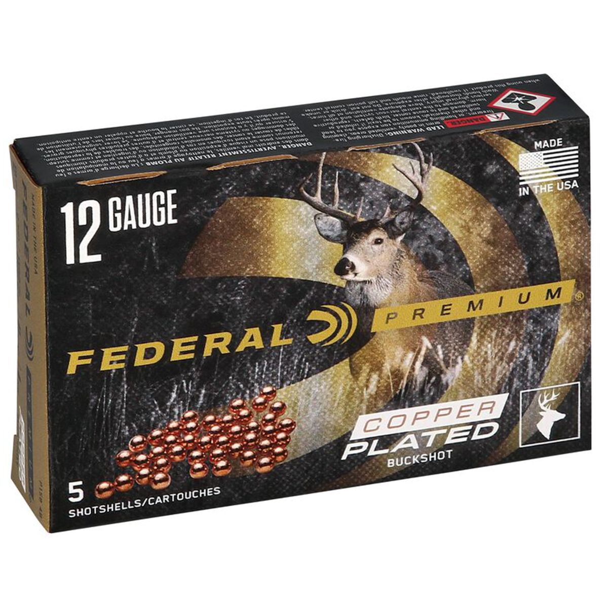 Federal P1584B Premium Magnum 12 Gauge 3" 41 Pellets 2 oz 4 Buck Shot Shotgun Ammo - 250 Rounds