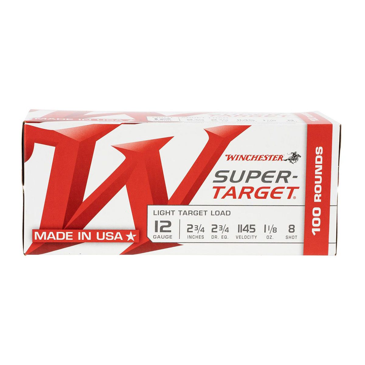 Winchester Ammo TRGT128VP Super-Target Light Target 12 Gauge 2.75" 1 1/8 oz 8 Shot Shotgun Ammo - 100 Rounds