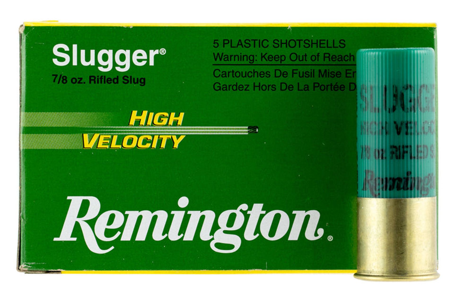 Remington Ammunition 28604 Slugger High Velocity 12 Gauge 3" 7/8 oz Rifled Slug Shot Shotgun Ammo - 5 Rounds
