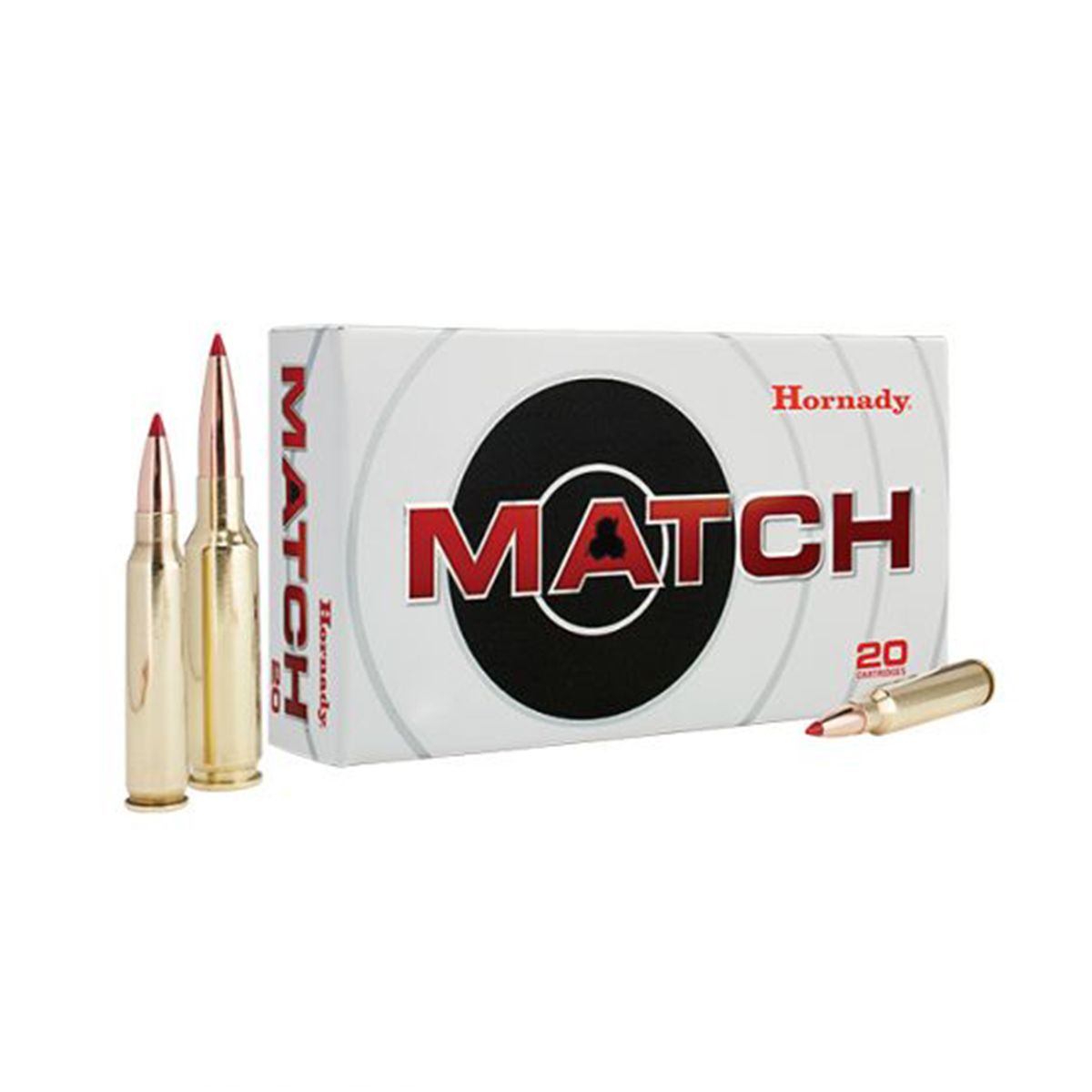 Hornady 80966 Match ELD Match 308 Winchester Ammo 168gr - Brass Casing Rifle Ammo - 20 Rounds