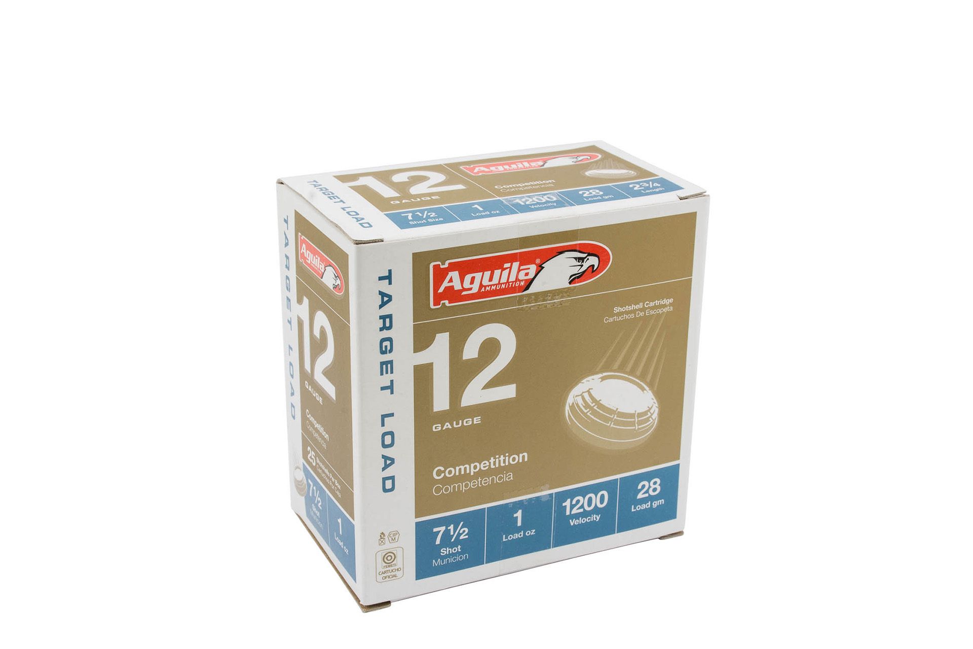 Aguila 1CHB1304 Target Load Competition 12 Gauge 2.75" 1 oz 7.5 Shot Shotgun Ammo - 25 Rounds