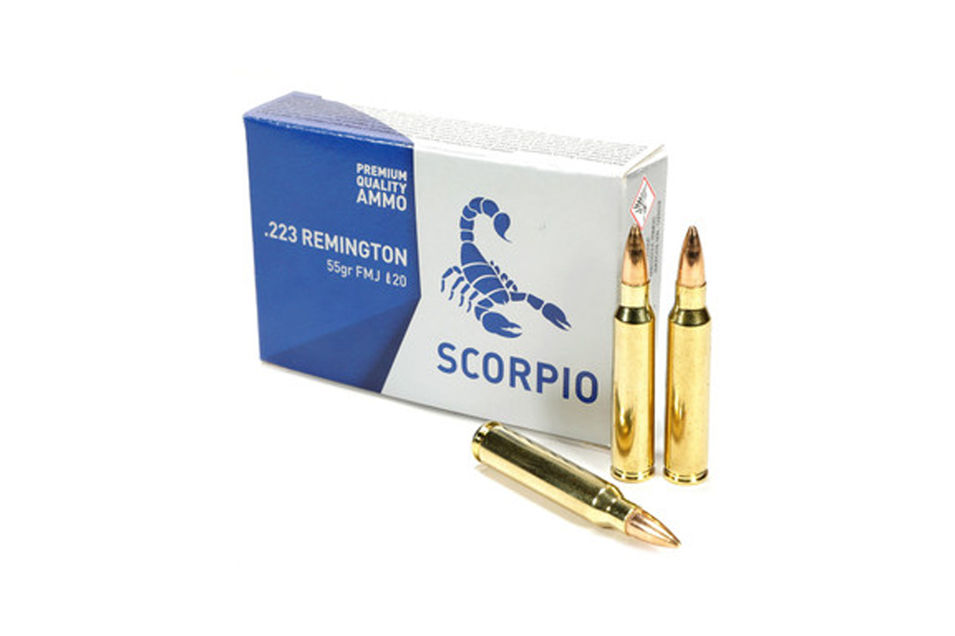 SCORPIO AMMO 223REM 55GR FMJ 20 RD BOX Dirty Bird Industries