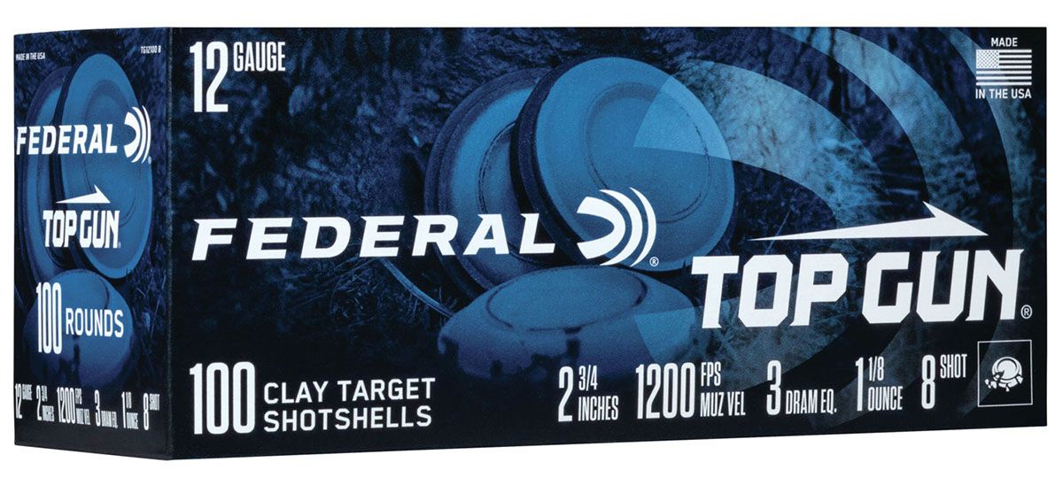 Federal Ammunition TG1210075 Top Gun 12 Gauge 2.75" 1 1/8 oz 1200 fps 7.5 Shot Shotgun Ammo - 100 Rounds