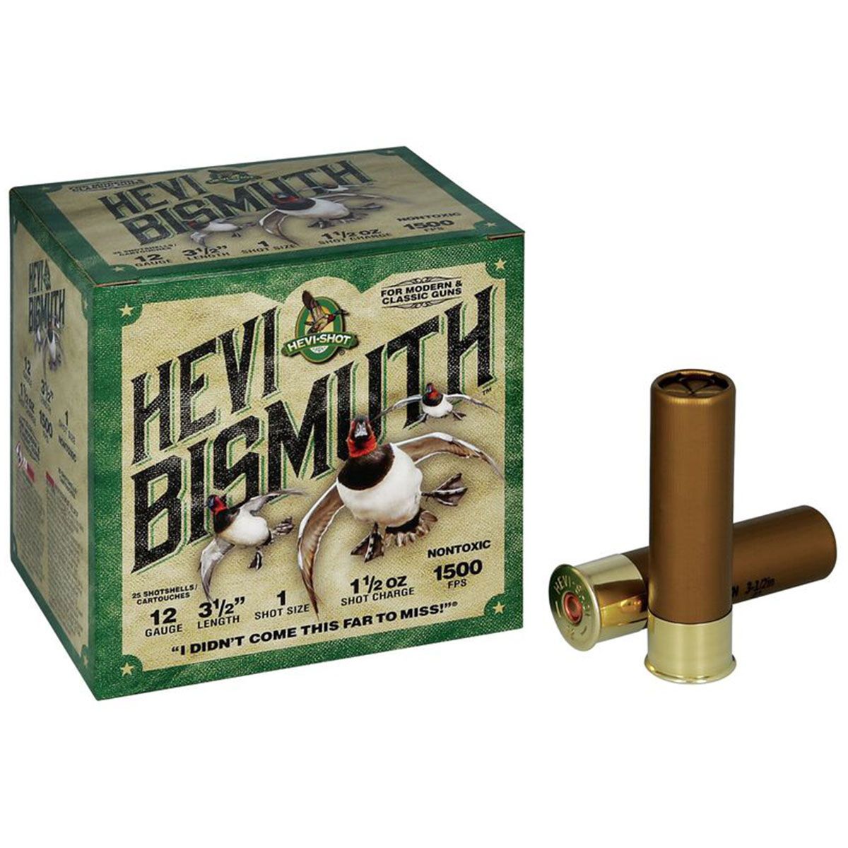 Hevishot Hevi-Bismuth Waterfowl 12 Ga 3.50" 1 1/2oz 1 Shot Shotgun Ammo - 25 Rounds