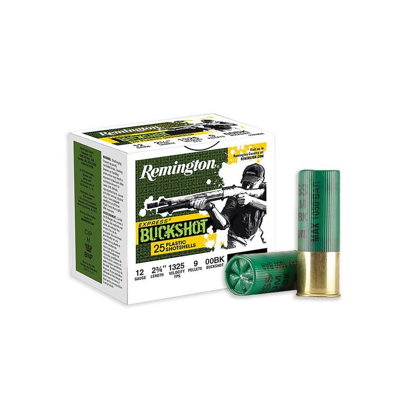 REMINGTON 20411 EXPRESS BUCKSHOT 12GA Shotgun Ammo - 25 Rounds